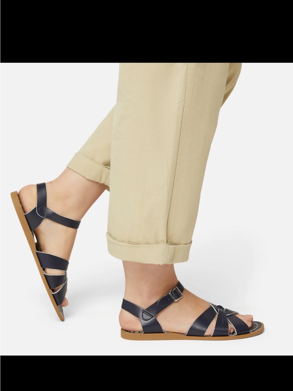 Salt Water Sandals, Navy Leather, 7 - Picture 3 of 9
